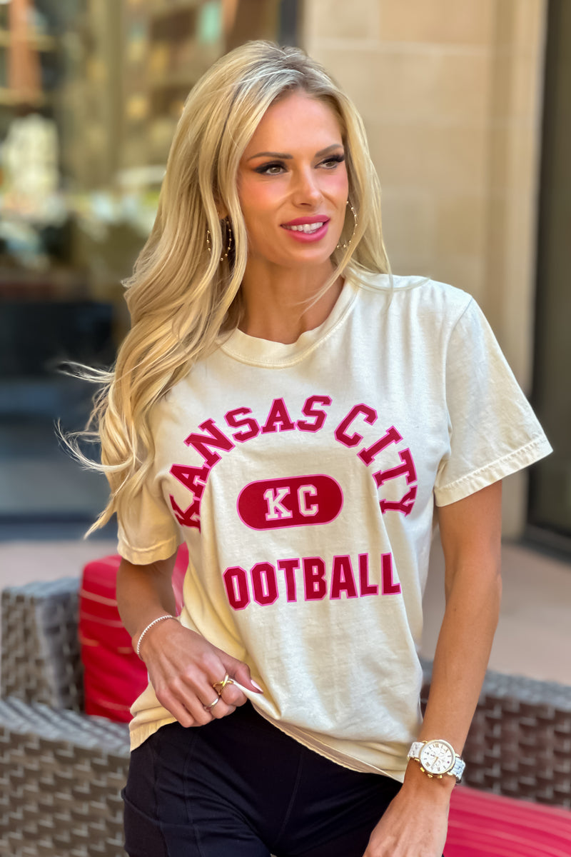 1KC Locker Football Tee : Ivory