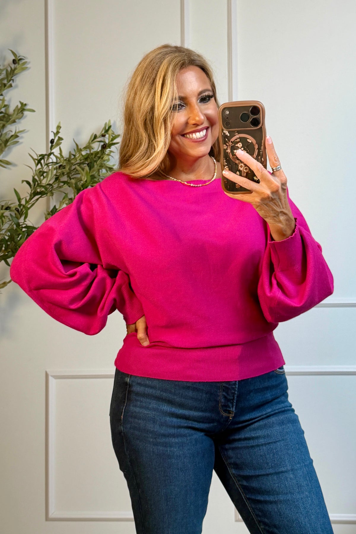 Ailsa Boat Neck Sweater : Orchid