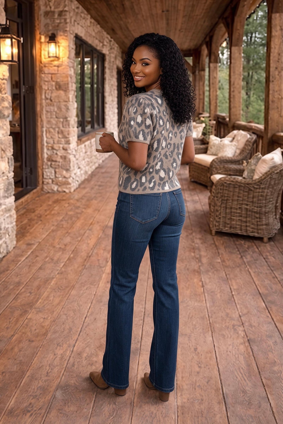 Hypatia Leopard Print Sweater : Mocha
