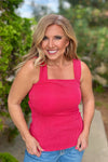 Esa Stretchy Ribbed Tank Top : Red
