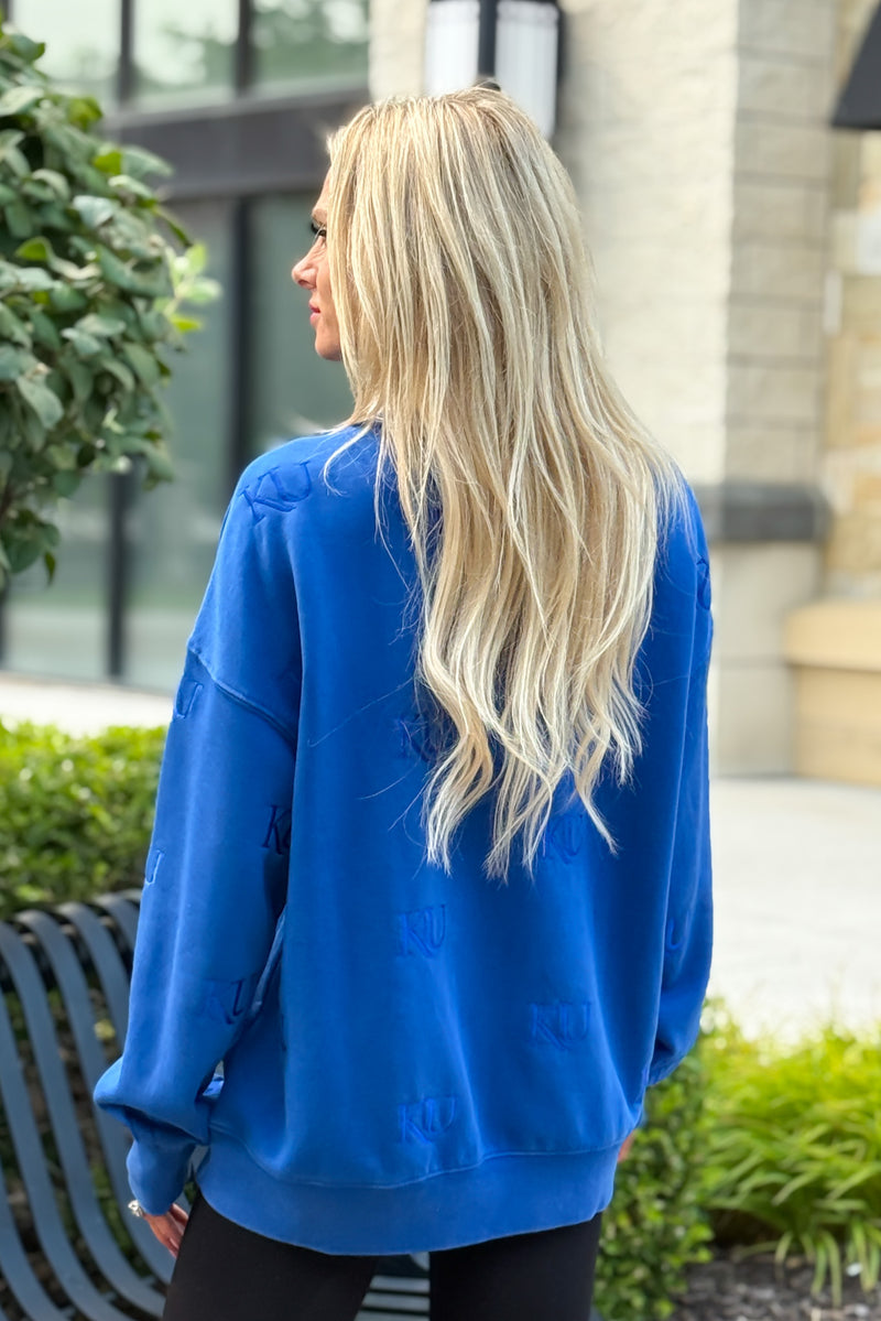 KU Ritter Embroidered Sweatshirt : Royal