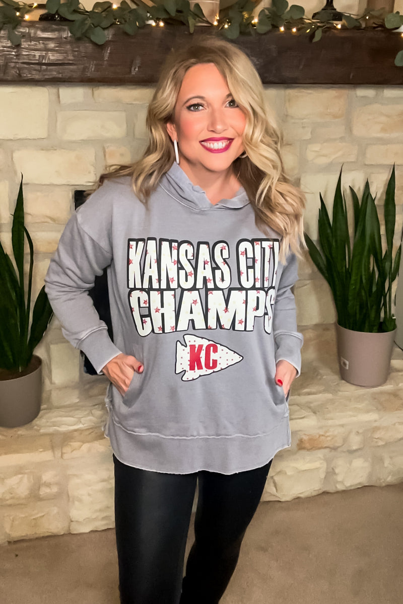 Kansas City Champs Hoodie : Vintage Grey