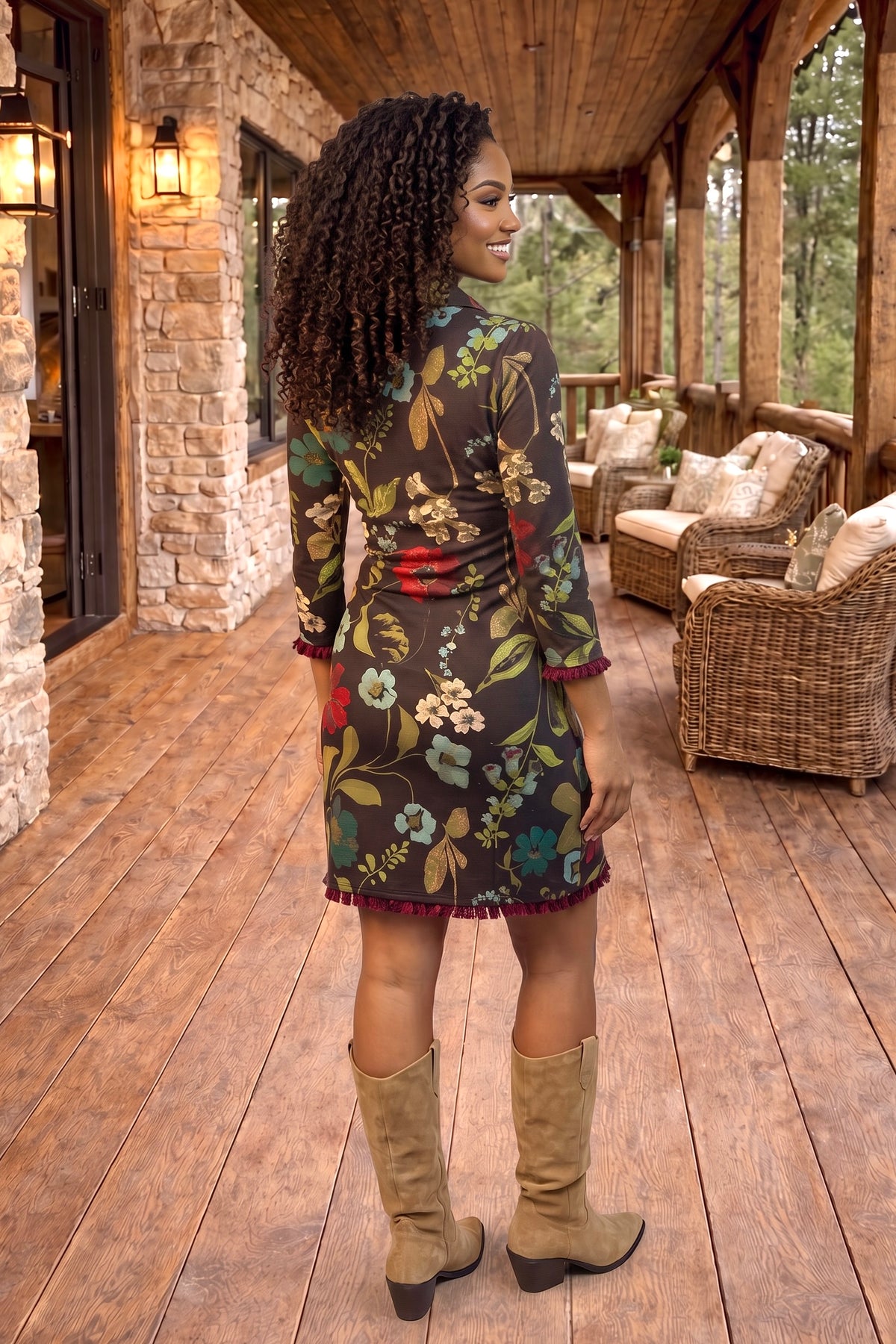 Spartina Abrielle Fringe Dress : Tabby Garden