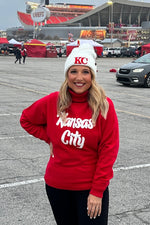 Tinley Puff Turtleneck Kansas City Sweater : Red