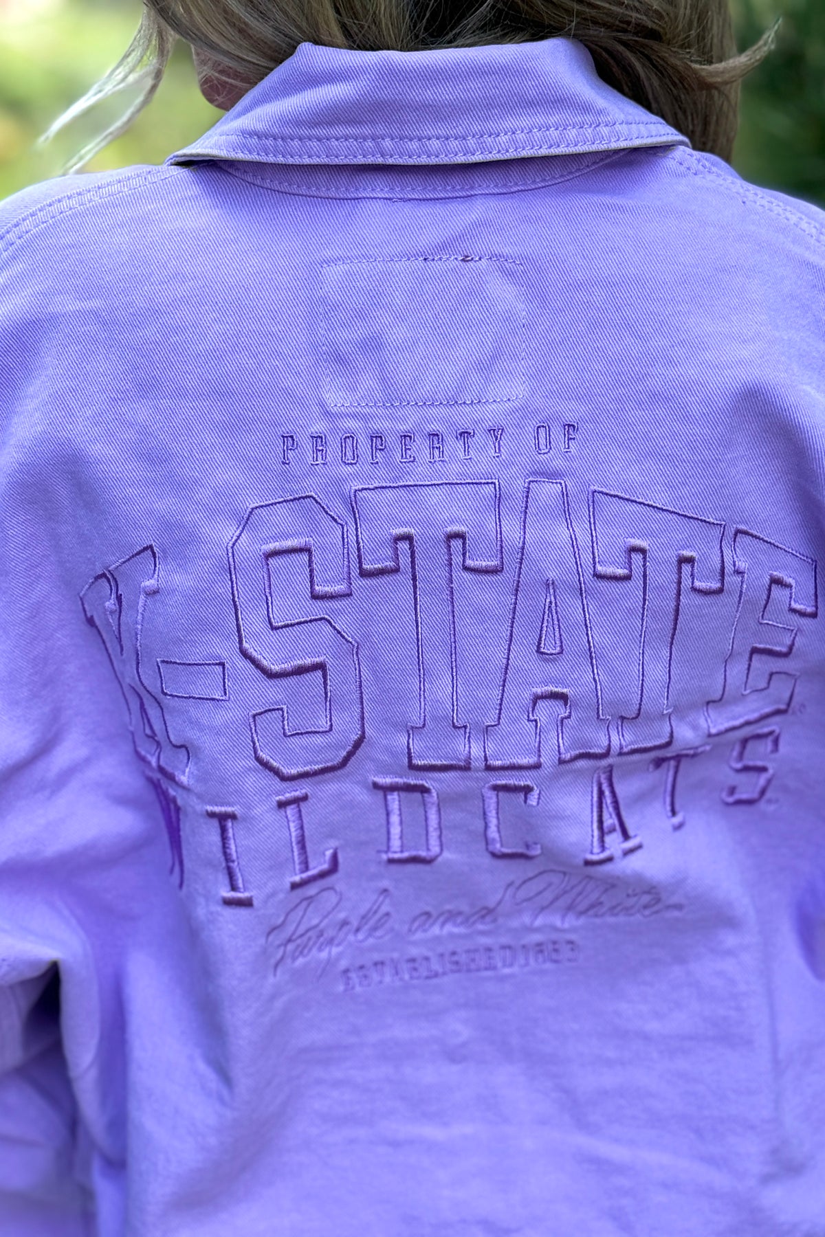 K-State Embroidered Canvas Jacket : Lavender