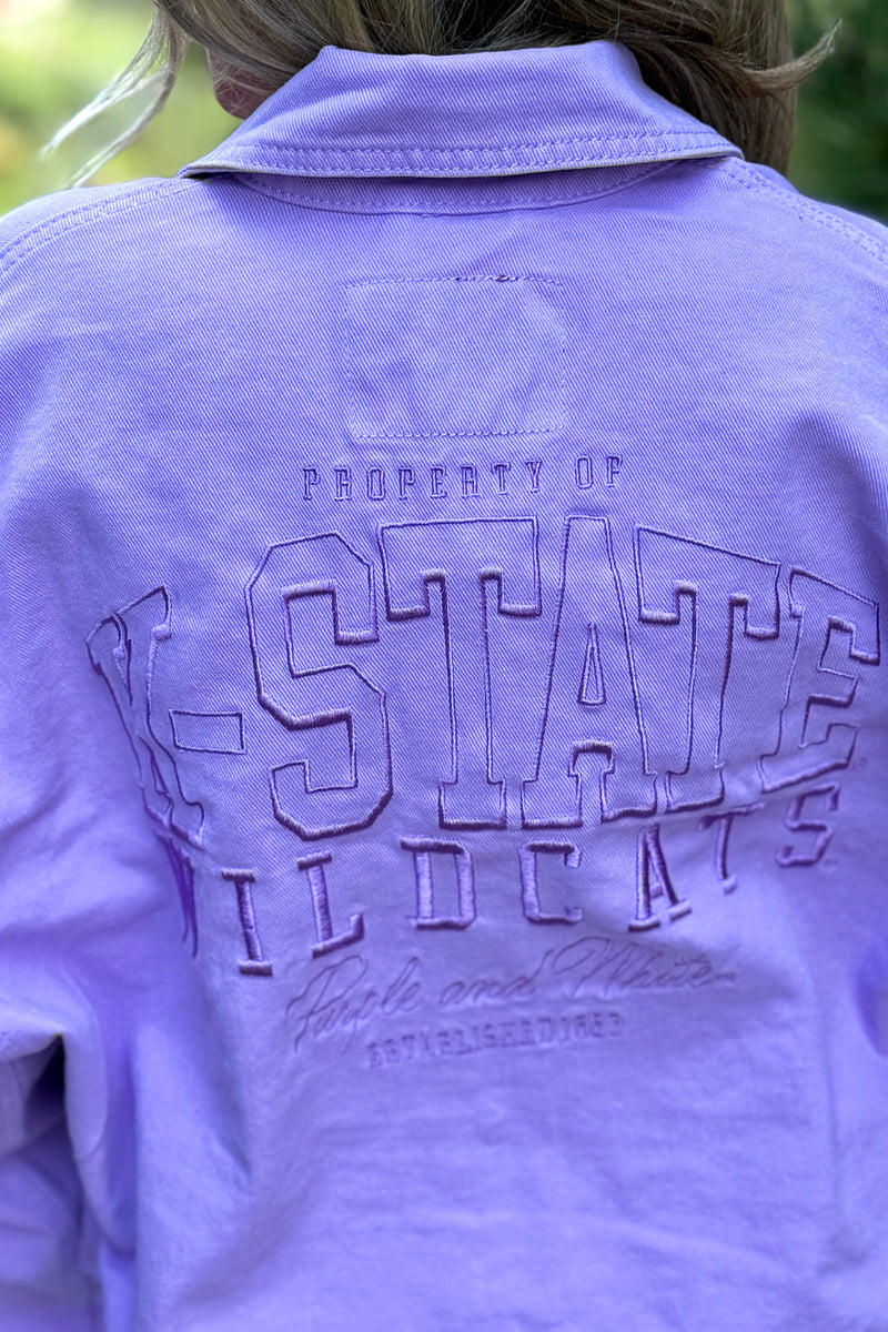 K-State Embroidered Canvas Jacket : Lavender