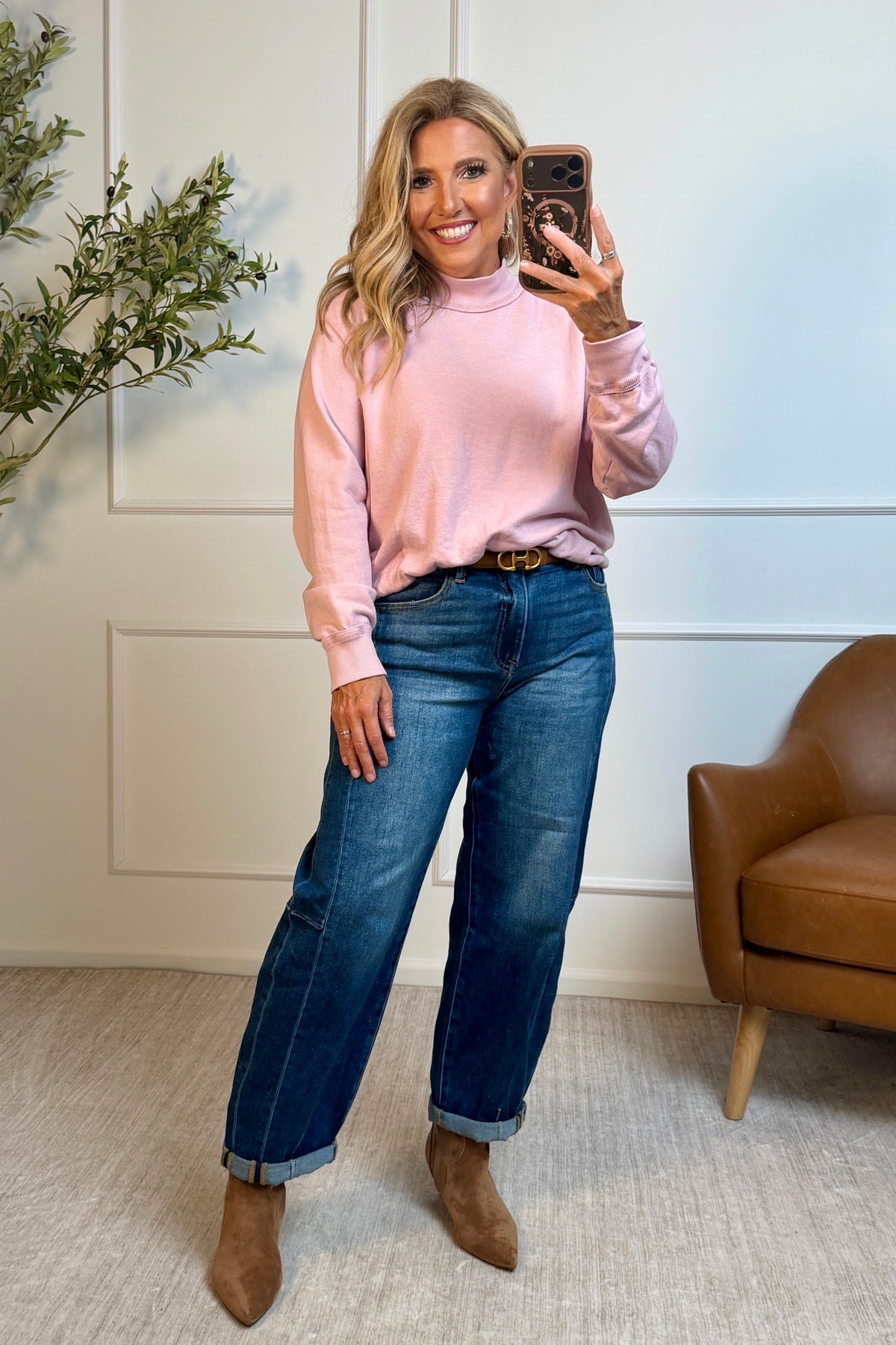 Tribal Hemsley Bubble Sweatshirt : Pink Frost
