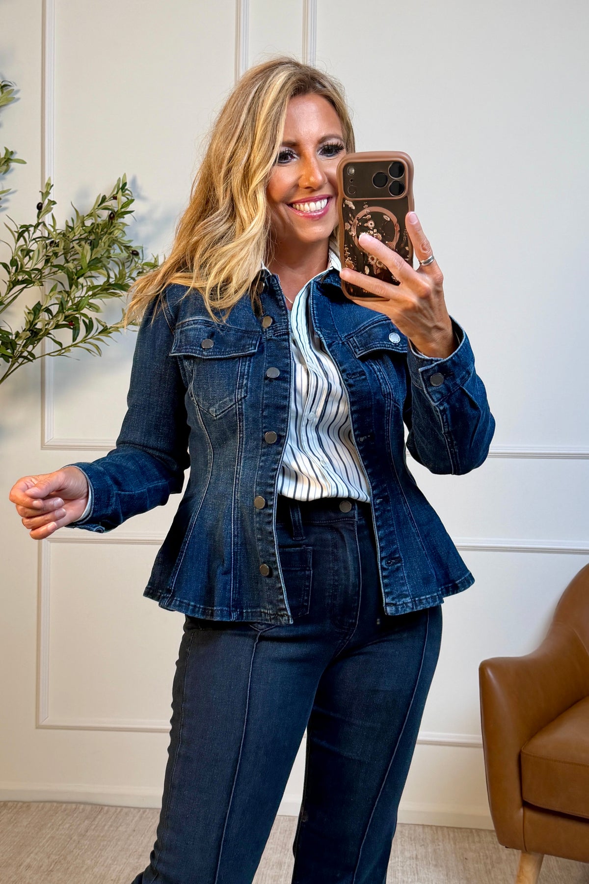 Liverpool Minae Flare Trucker Jacket : Delacey
