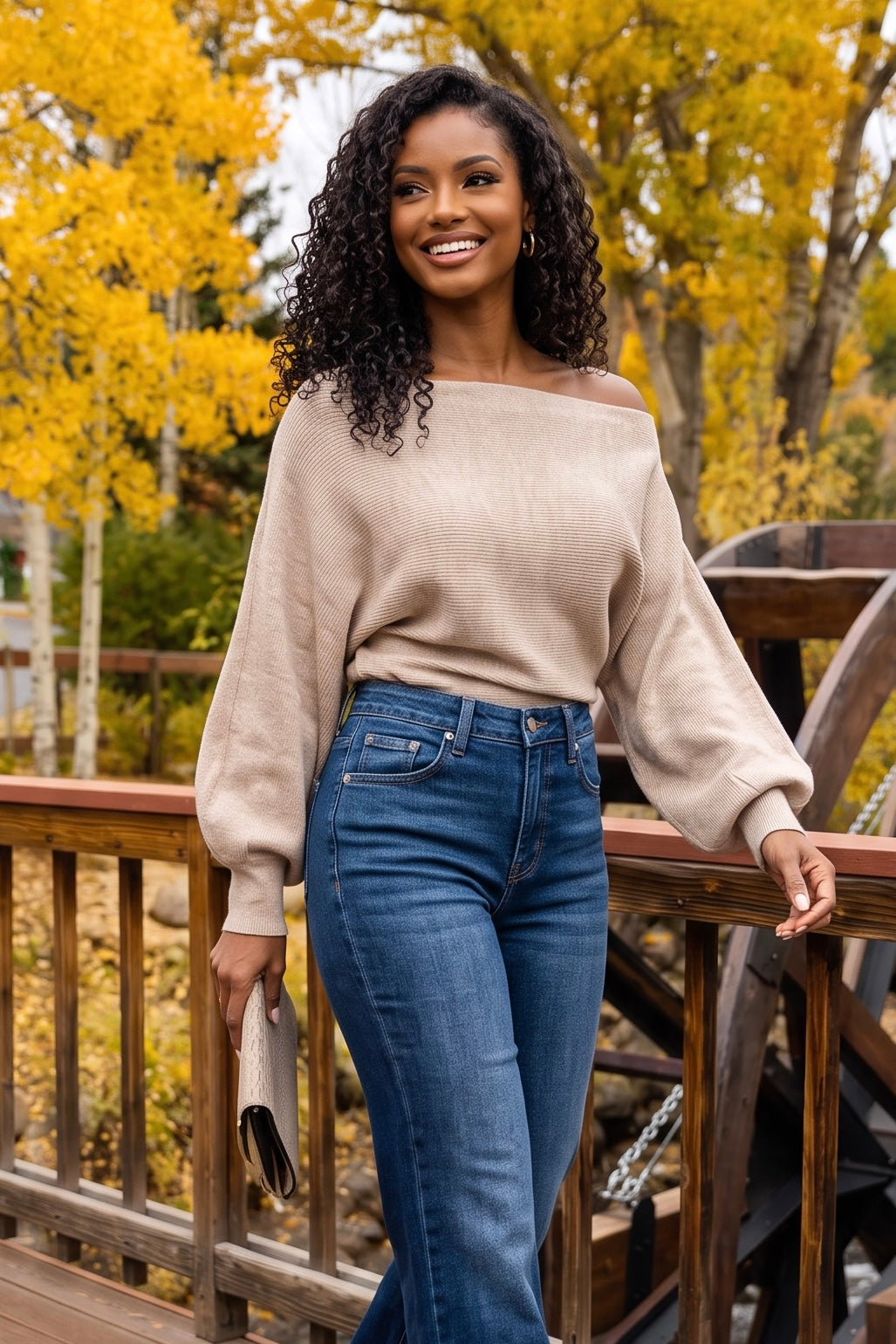 Ailsa Boat Neck Sweater : Taupe