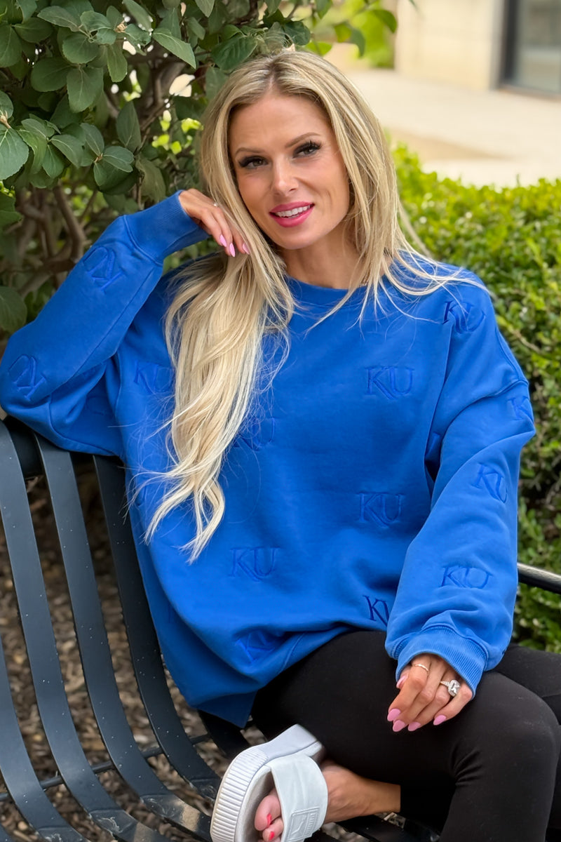 KU Ritter Embroidered Sweatshirt : Royal