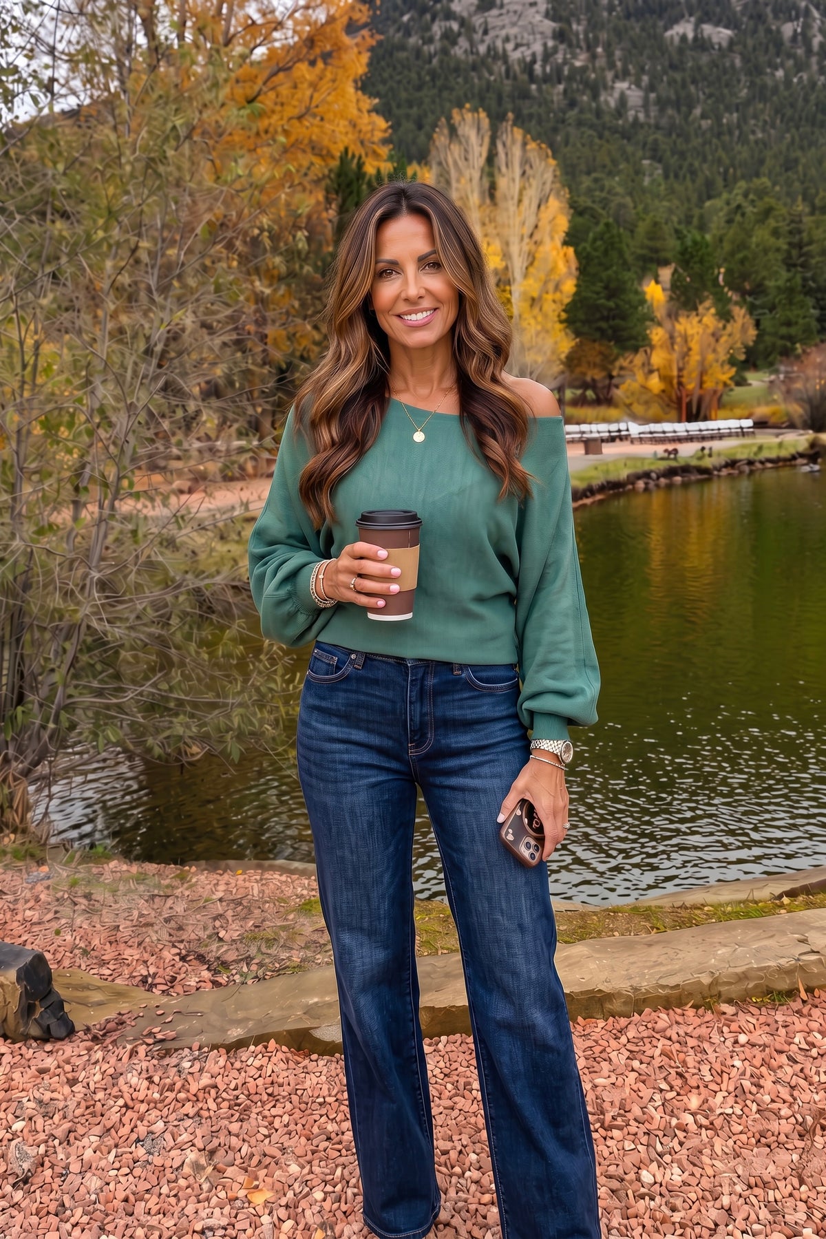 Ailsa Boat Neck Sweater : Hunter Green