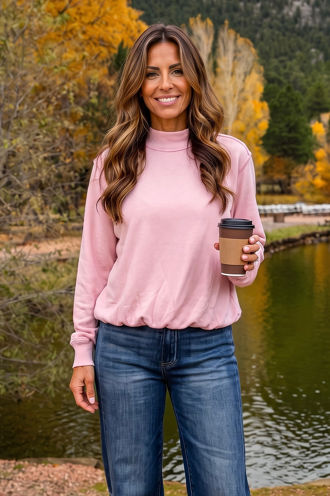 Tribal Hemsley Bubble Sweatshirt : Pink Frost