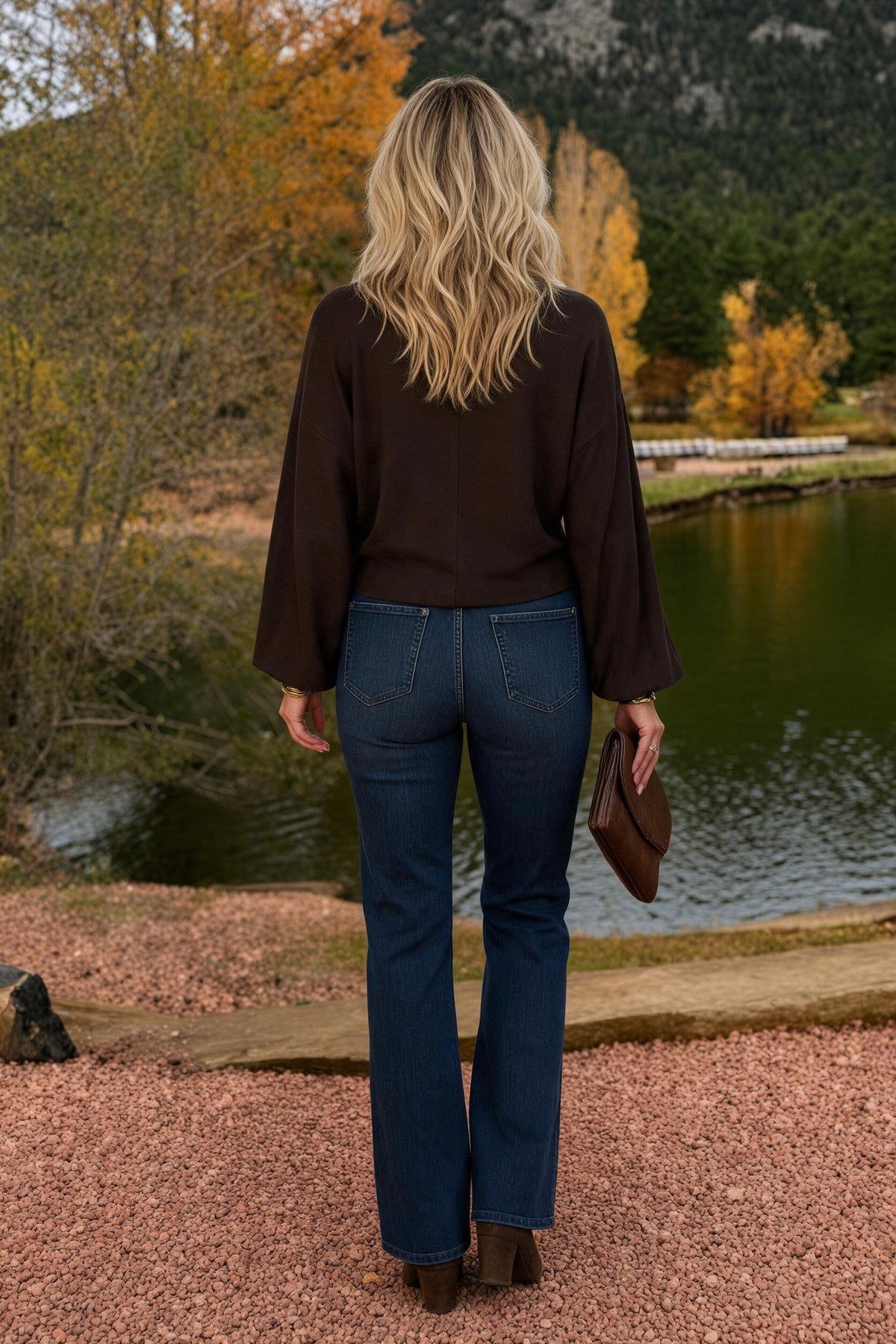 Almira Long Cap Sleeve Top : Brown