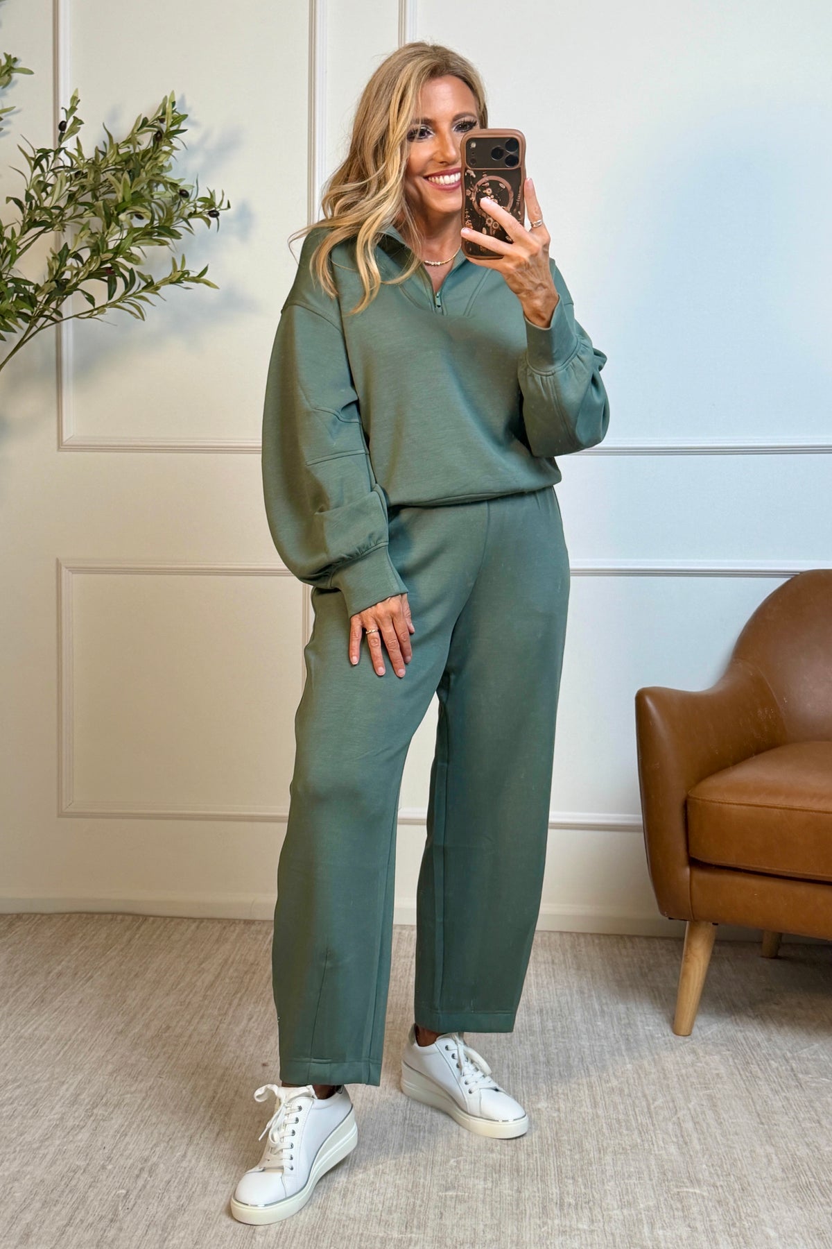 Birkley Quarter Zip Pullover : Sage