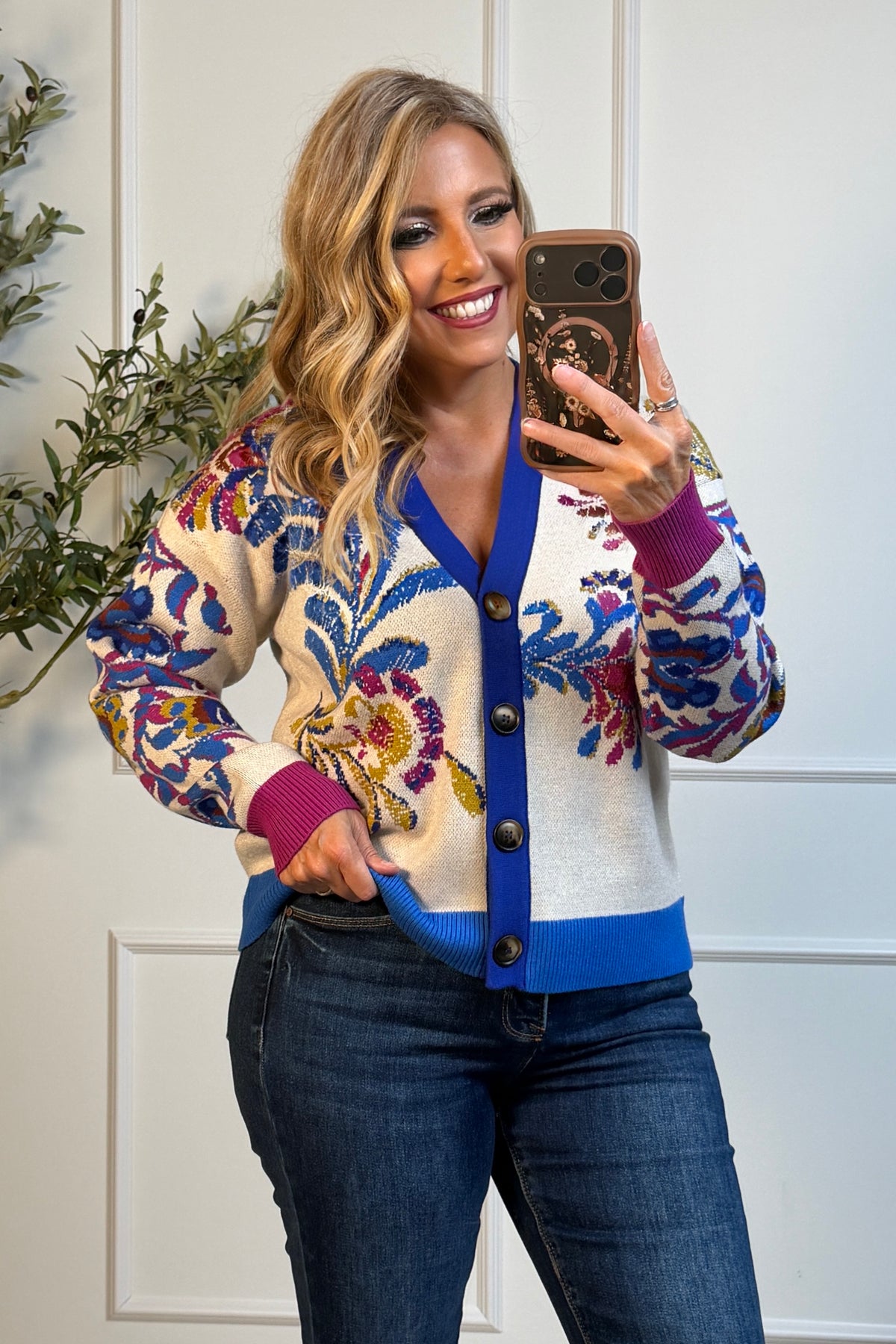Tribal Linden Sweater Cardigan : Chantilly