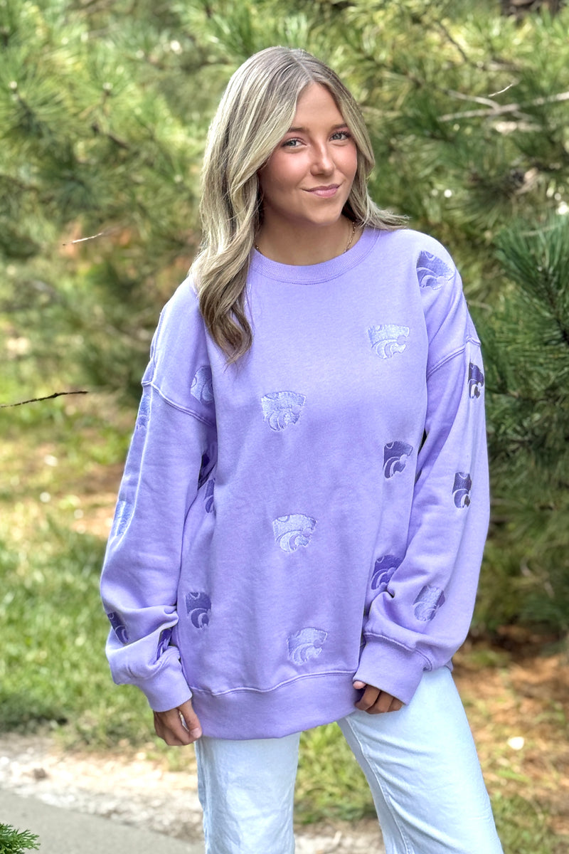 K-State Ritter Embroidered Sweatshirt : Lavender