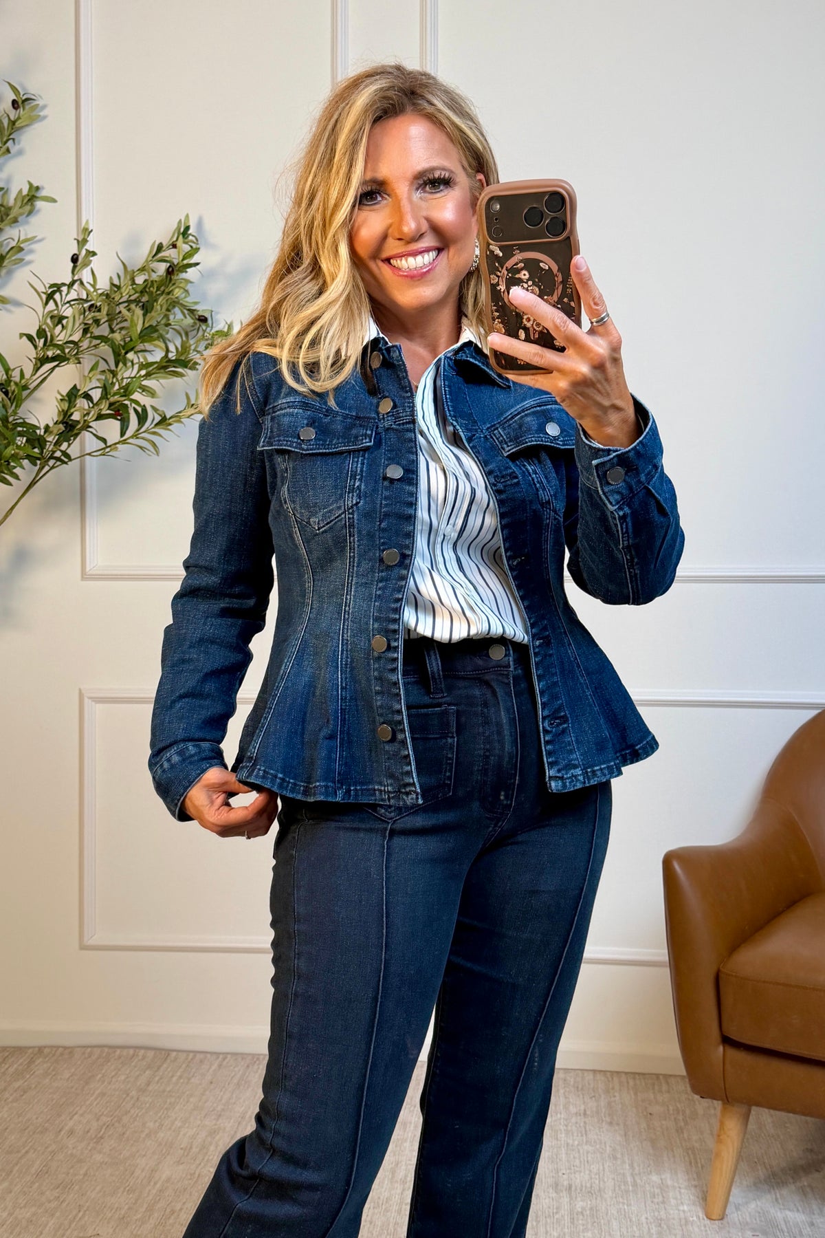 Liverpool Minae Flare Trucker Jacket : Delacey