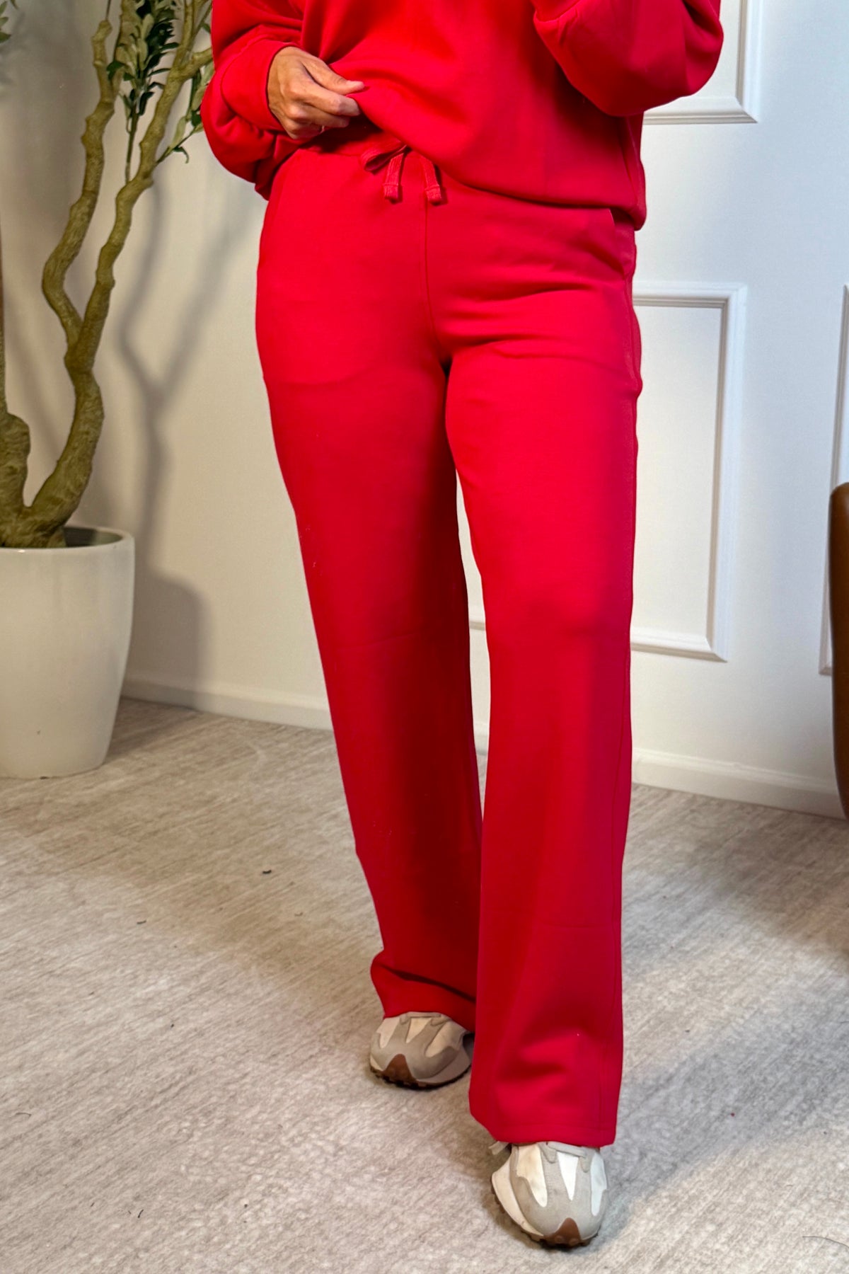 Annora Quarter Zip & Pant Comfy Set : Red