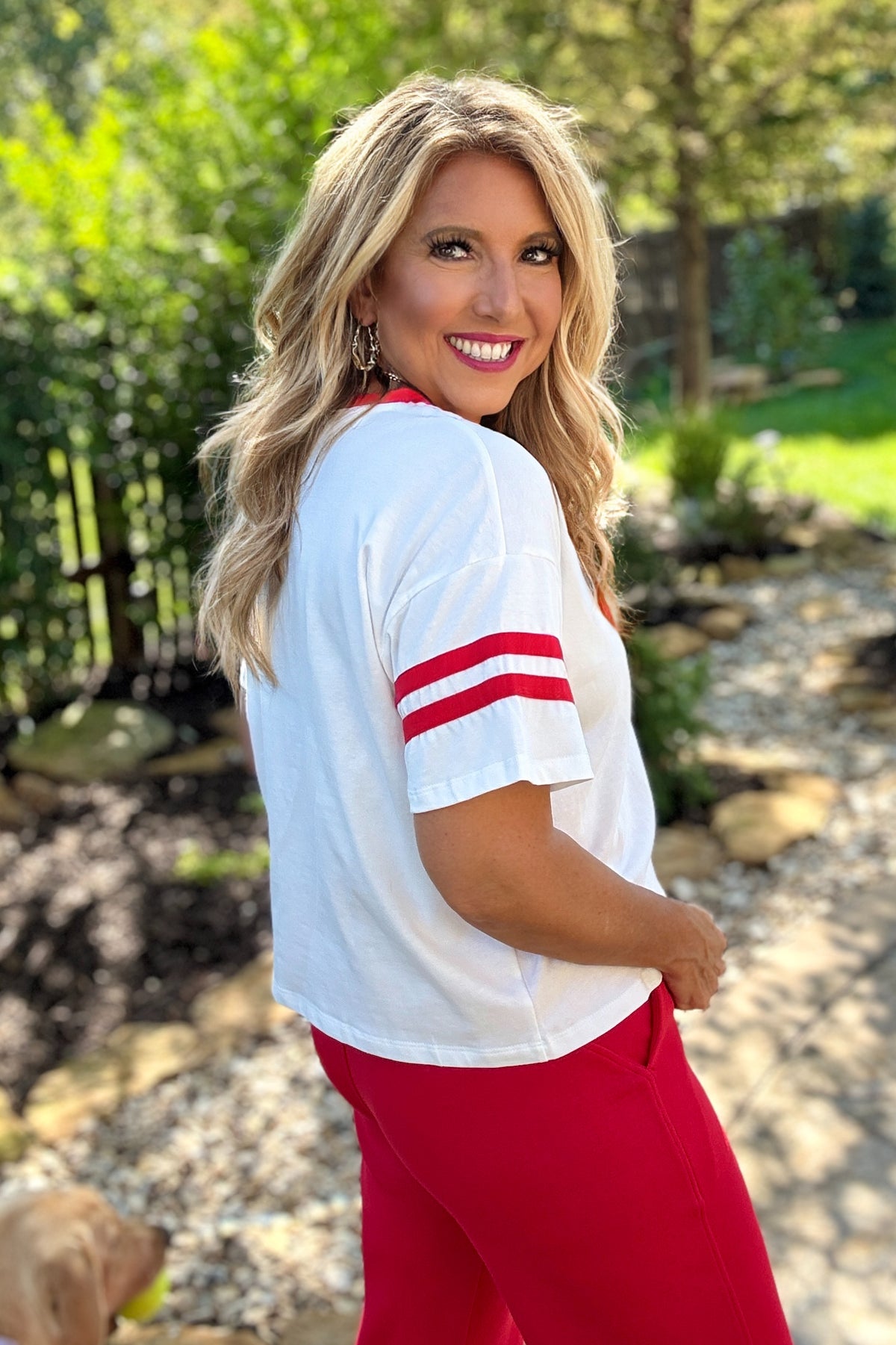 Freya Gameday Knit Top : White