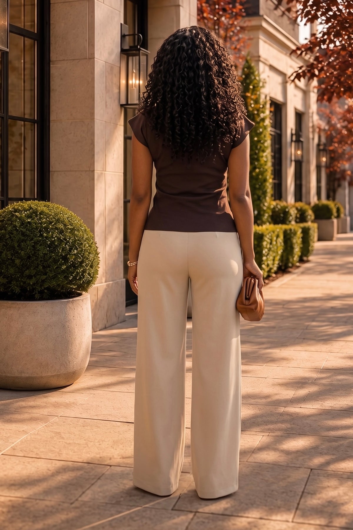 Kavya Button Down Cap Sleeve Top : Brown