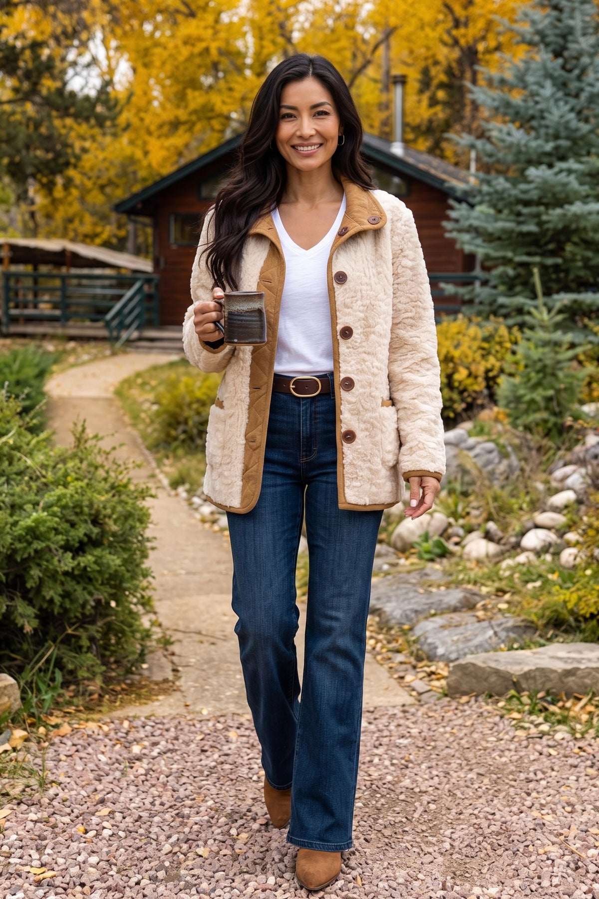 Tribal Avonlea Reversible Coat : Walnut