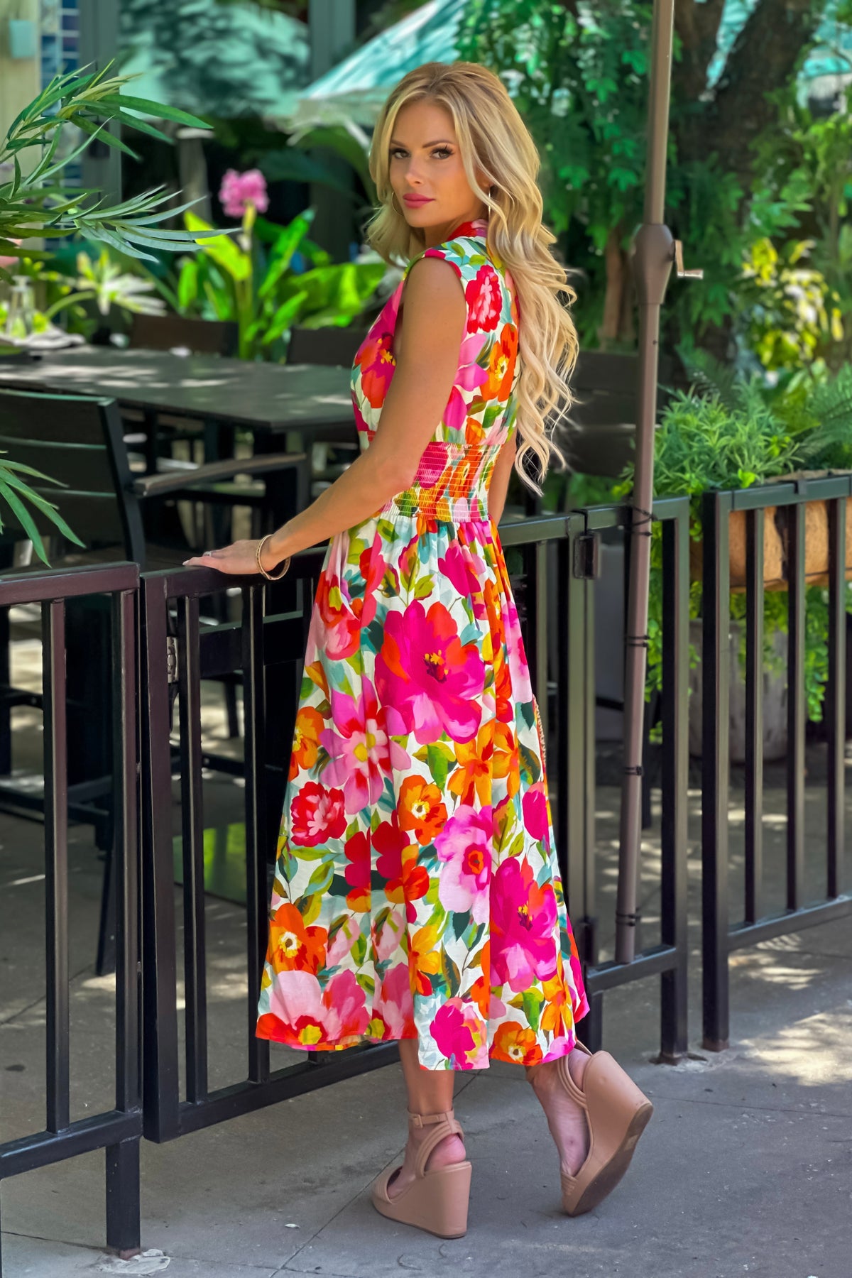 Esti Zip Front Sleeveless Dress : Multi