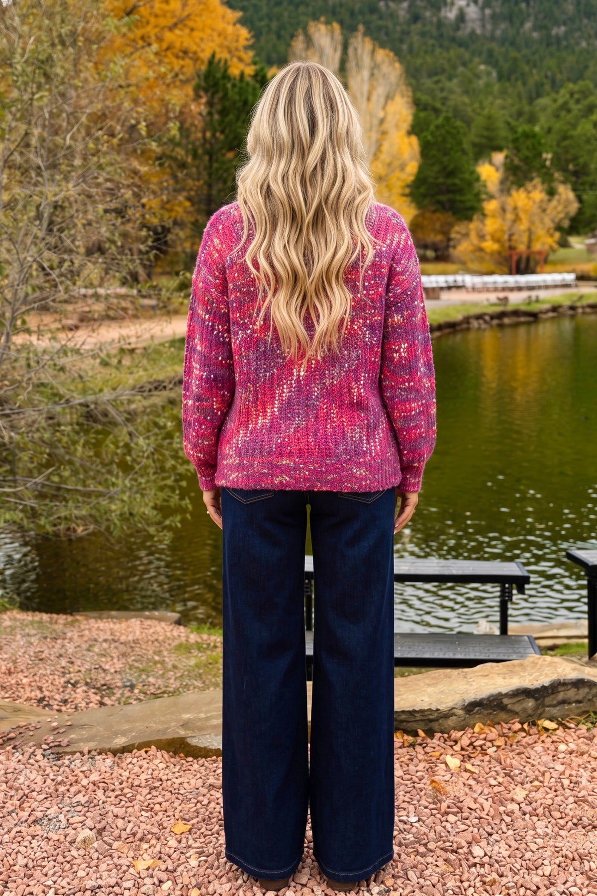 Esmeray Yarn Sweater Cardigan : Orchid Mix
