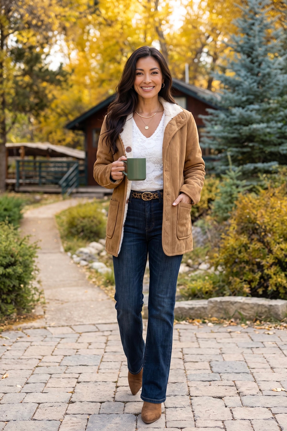 Tribal Avonlea Reversible Coat : Walnut