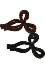 Velour Bow Claw Clip : Black or Brown