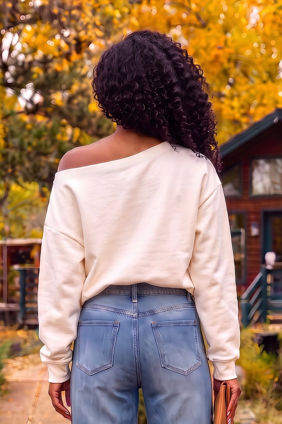 Mabeline Fleece Off Shoulder Top : Bone
