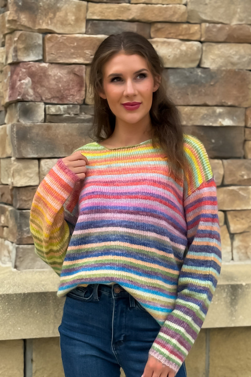 Nidia Knit Top : Rainbow