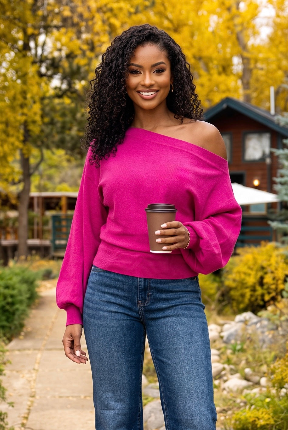 Ailsa Boat Neck Sweater : Orchid
