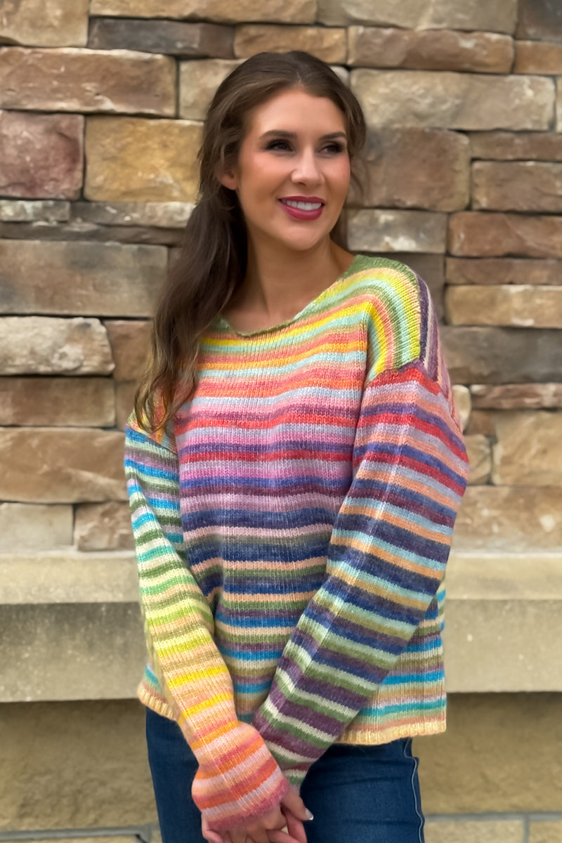 Nidia Knit Top : Rainbow