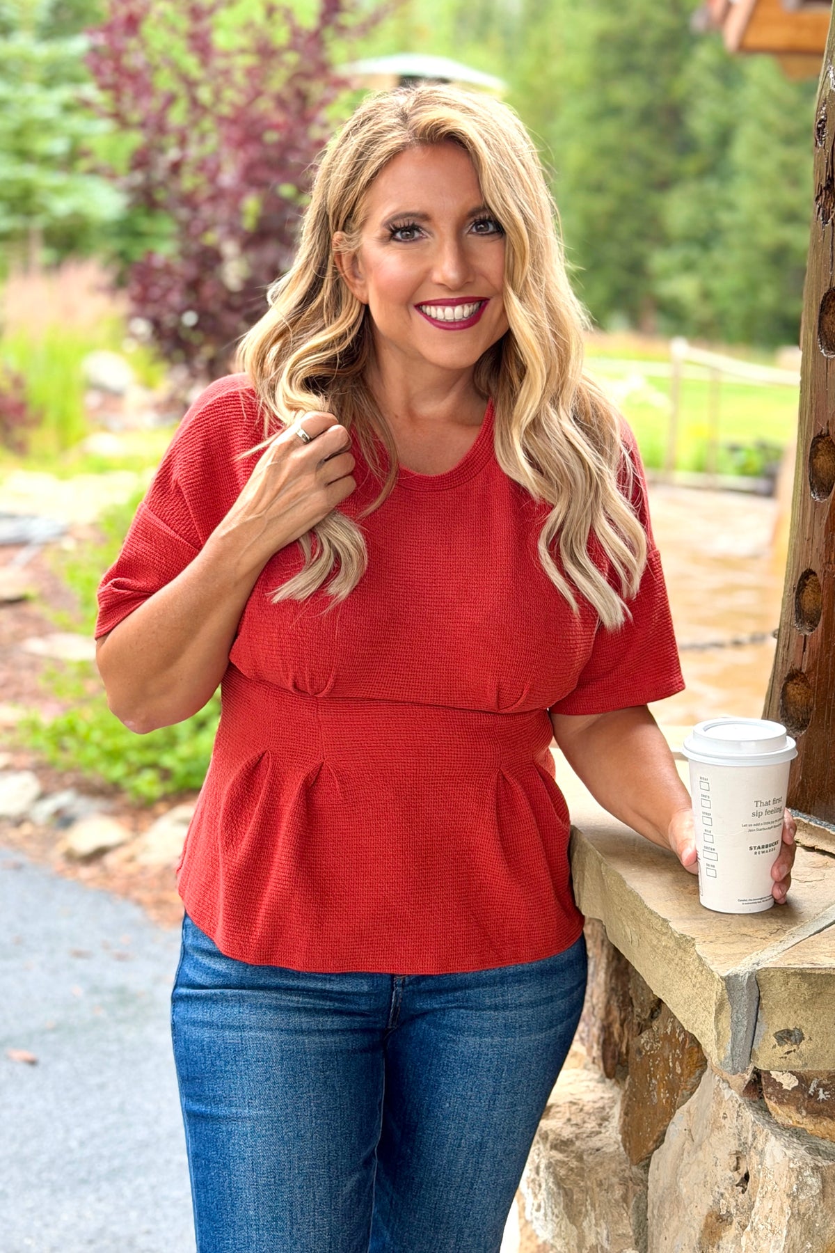 Sibylle Drop Shoulder Top : Rust