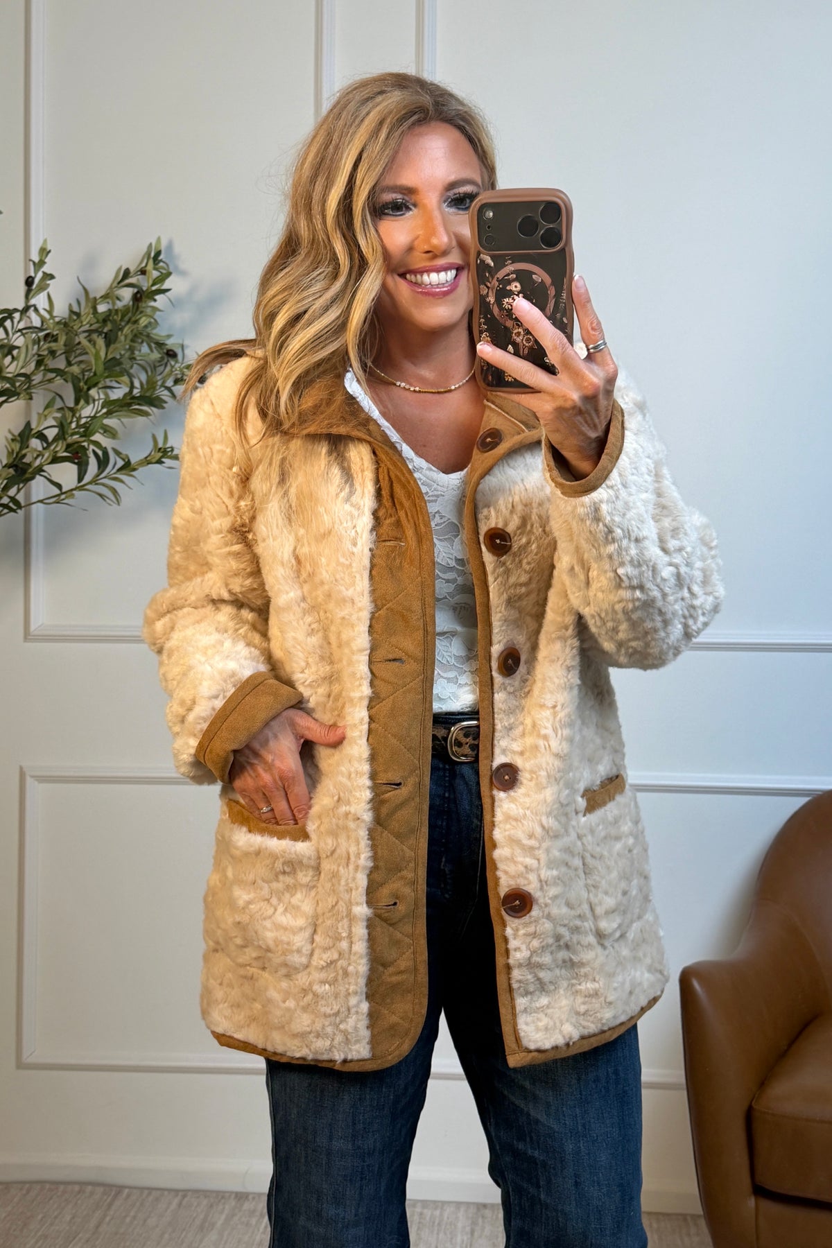 Tribal Avonlea Reversible Coat : Walnut