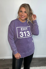 Exit 313 Vintage Sweatshirt : Washed Purple