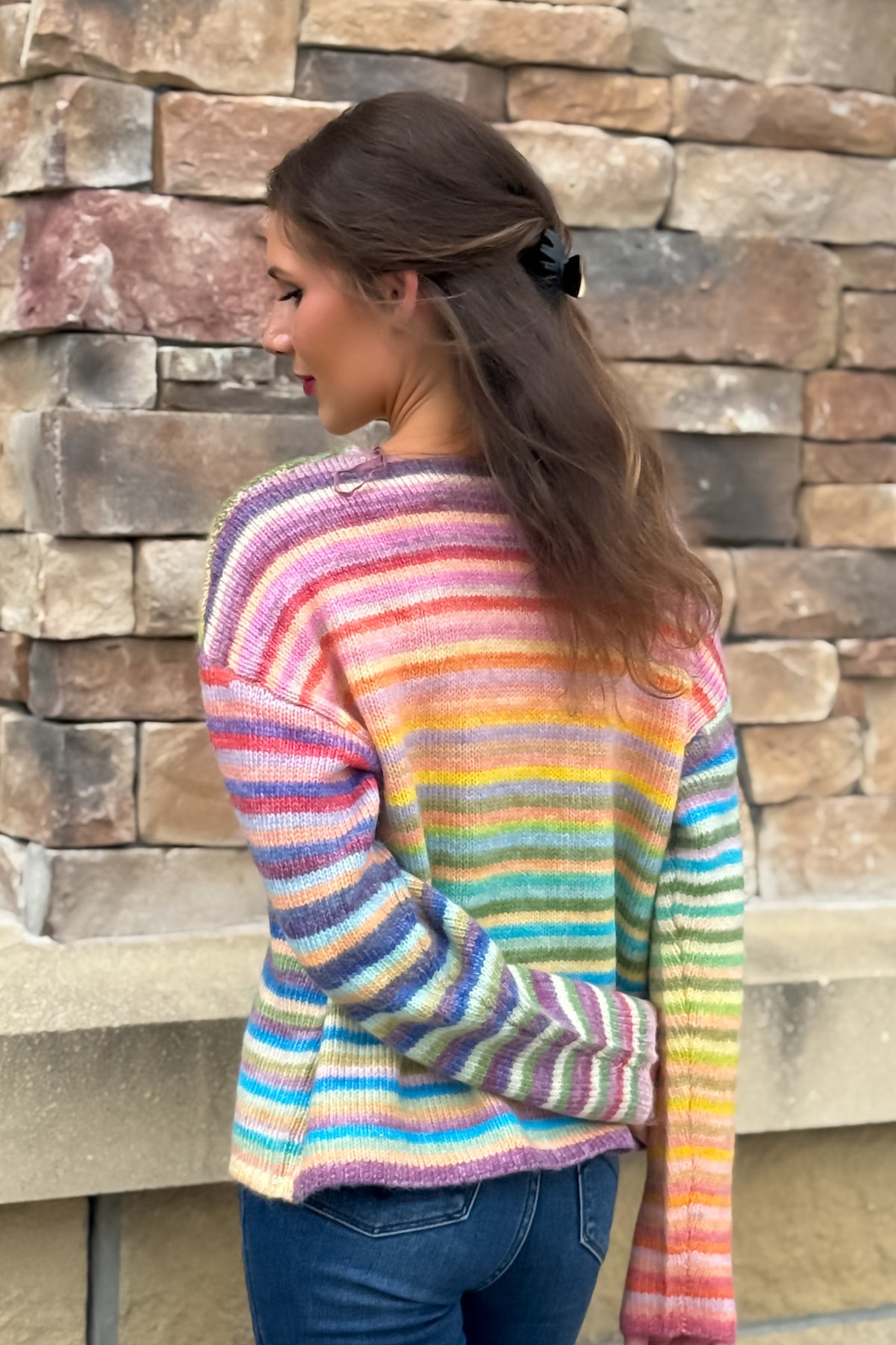 Nidia Knit Top : Rainbow