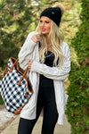 Weekend Getaway Buffalo Plaid Tote Bag : Black/White