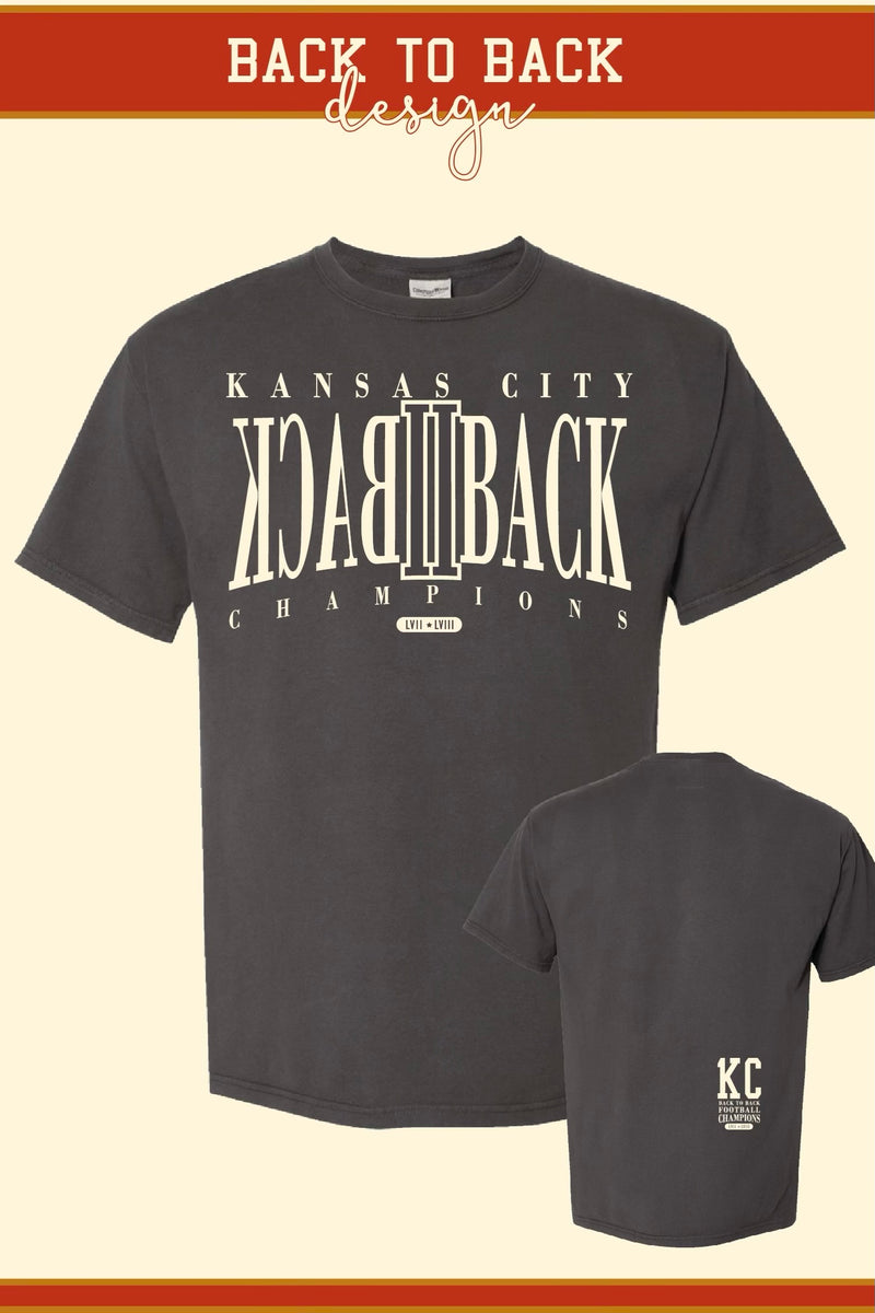 1KC Back II Back Kansas City Unisex Tee : Dark Grey