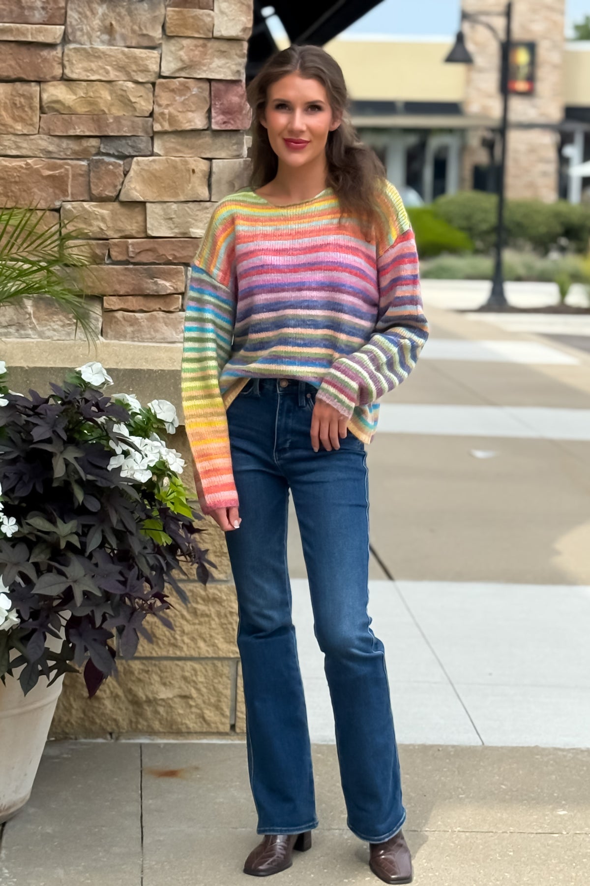 Nidia Knit Top : Rainbow