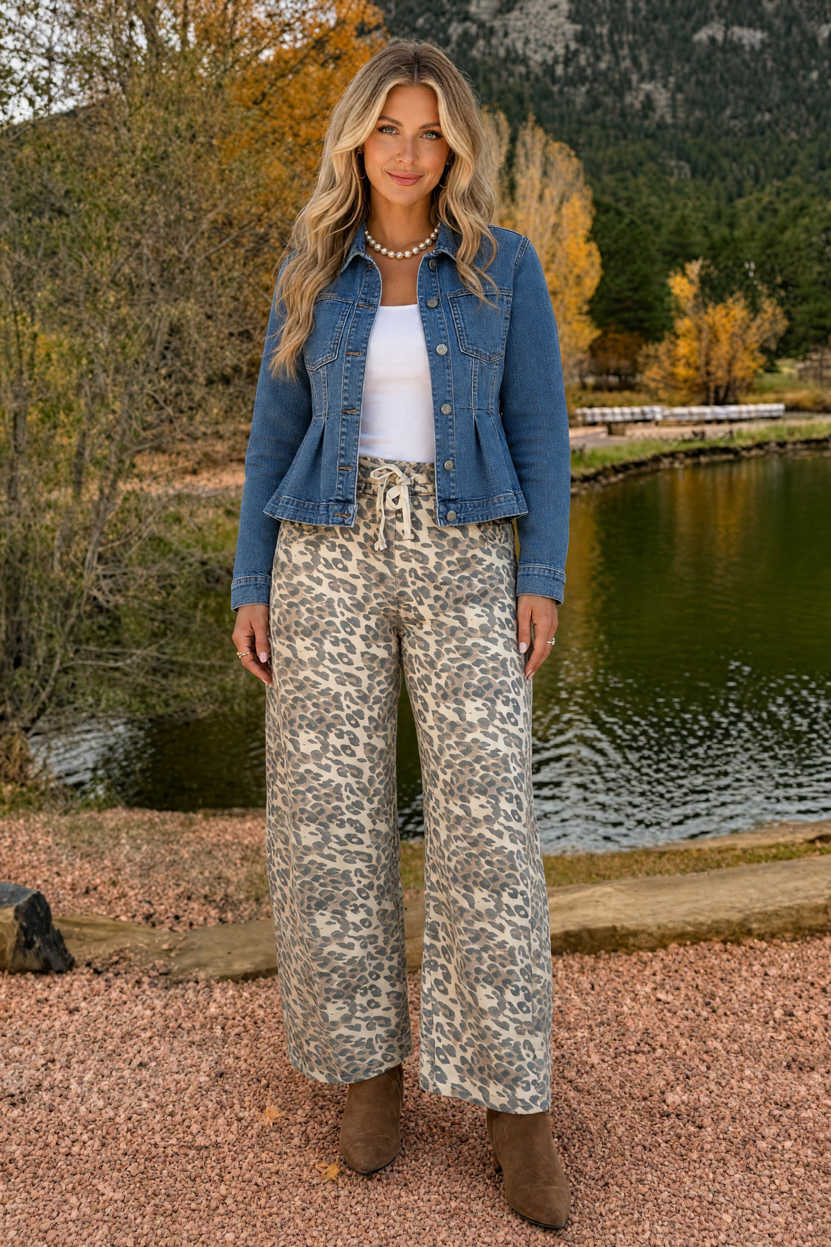 Virelle Long Sleeve Flare Denim Jacket : Medium Blue
