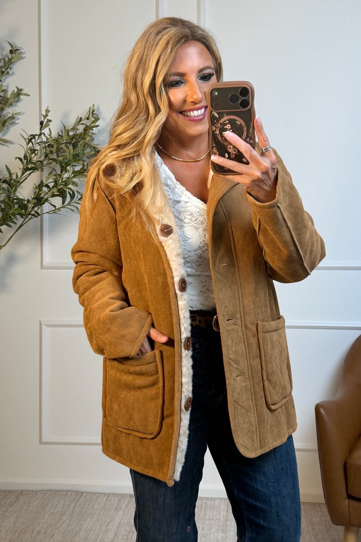 Tribal Avonlea Reversible Coat : Walnut