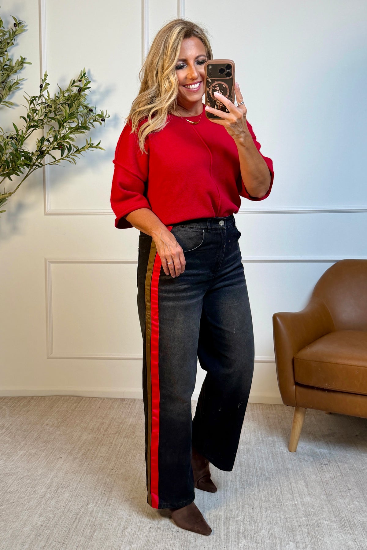 Jodifl Ottavia Side Stripe Jeans : Black