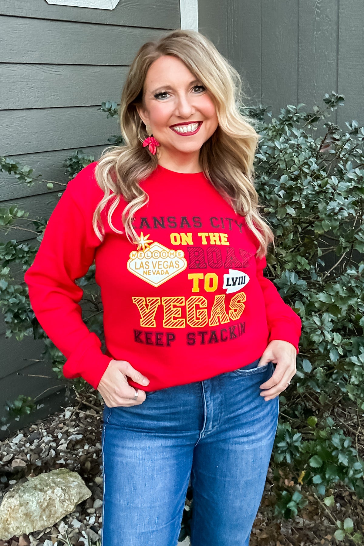 Kansas City to Vegas LVIII Unisex Sweatshirt : Red