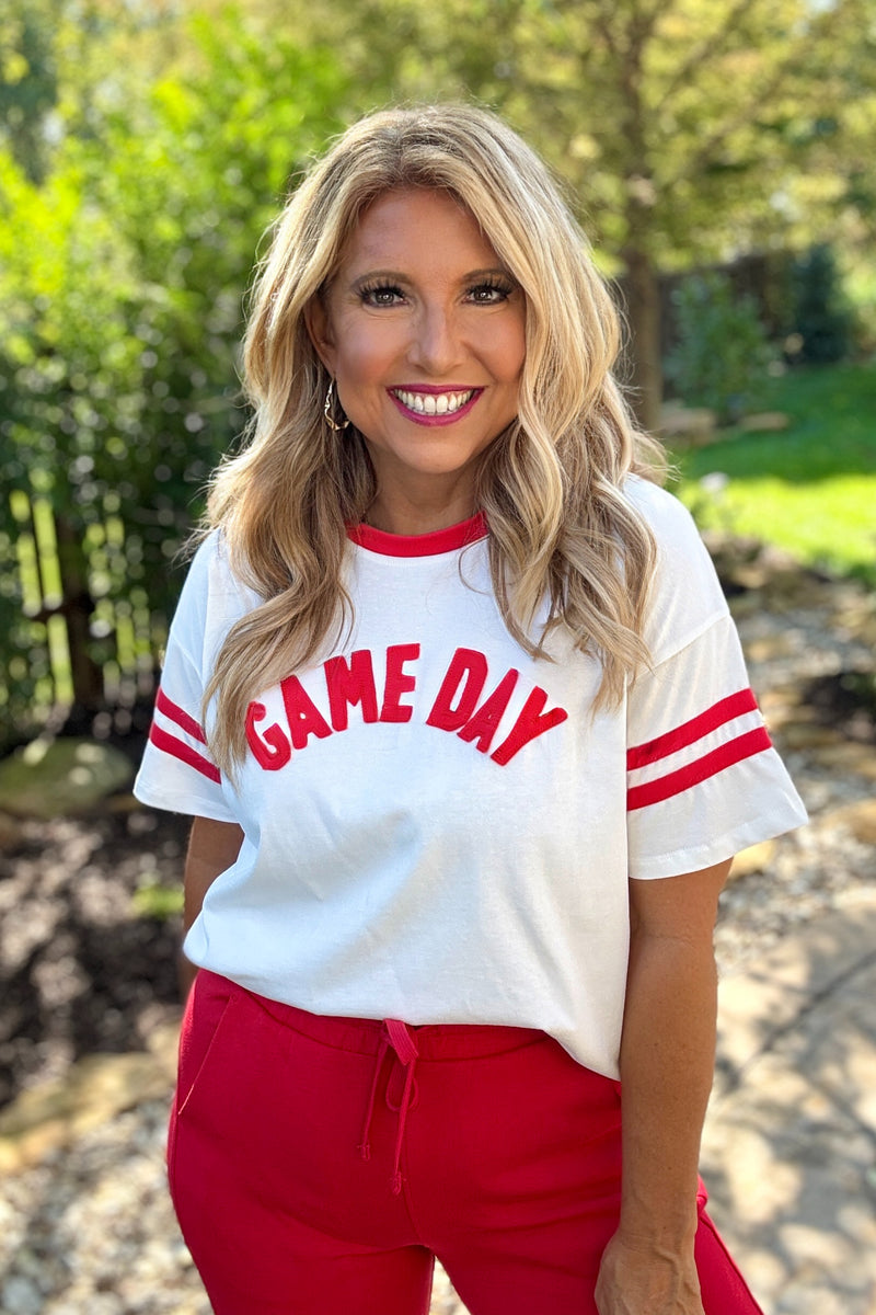 Freya Gameday Knit Top : White