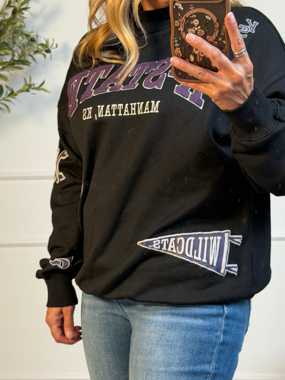 K-State Scatter Mock Neck Sweatshirt : Black