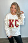 KC Glitter 87 Sweatshirt : White/Red/Gold