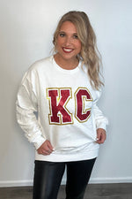 KC Glitter 87 Sweatshirt : White/Red/Gold