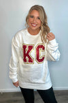 KC Glitter 87 Sweatshirt : White/Red/Gold