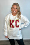 KC Glitter 87 Sweatshirt : White/Red/Gold